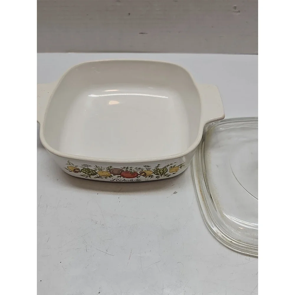 6pc Set Vintage Corning Ware Spice of Life Casserole Baking Dish Lot With 2 Lids
